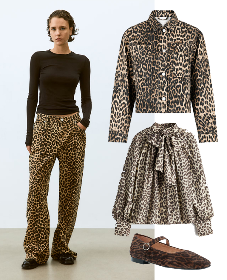 Collage med plagg i leopardprint